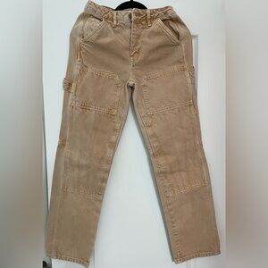 Free People Dover carpenter jeans pants in peach denim size 26